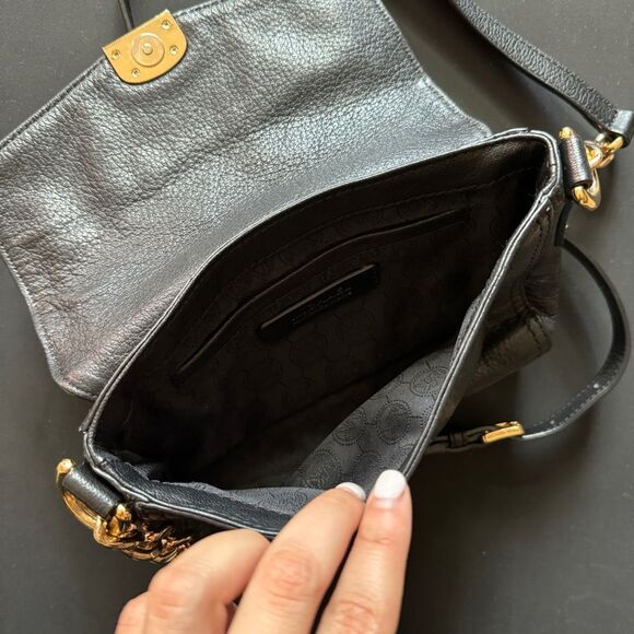 Michael Kors Small Shoulder Black Leather Crossbody Bag - Picture 9 of 13